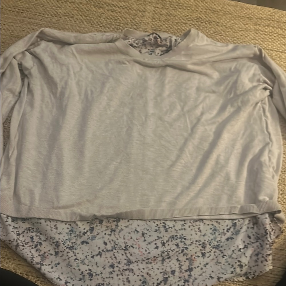 Light Gray Layered Long Sleeve Top